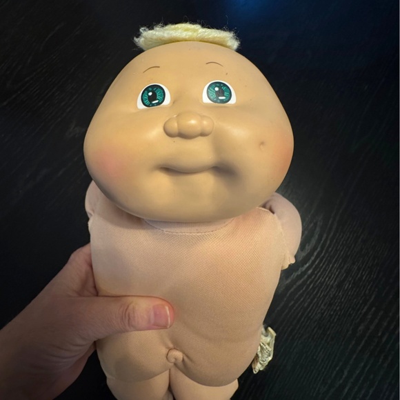 1985 Cabbage Patch Kids Baby Doll - Coleco Era, Blonde Hair, Green Eyes, Signed - Picture 9 of 13